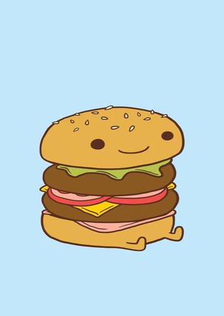 Sitting Hamburger Cartoon